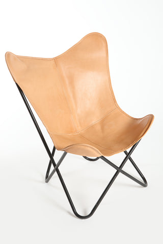 Birch Leather Butterfly Chair