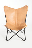 Birch Leather Butterfly Chair