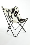 Black & White Cowhide Butterfly Chair