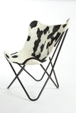 Black & White Cowhide Butterfly Chair