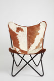 Brown & White Cowhide Butterfly Chair